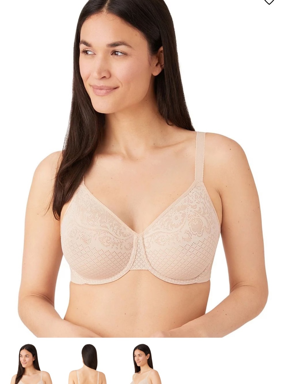Wacoal minimizer visual effects Underwire Lace Full Coverage Bra - Nude